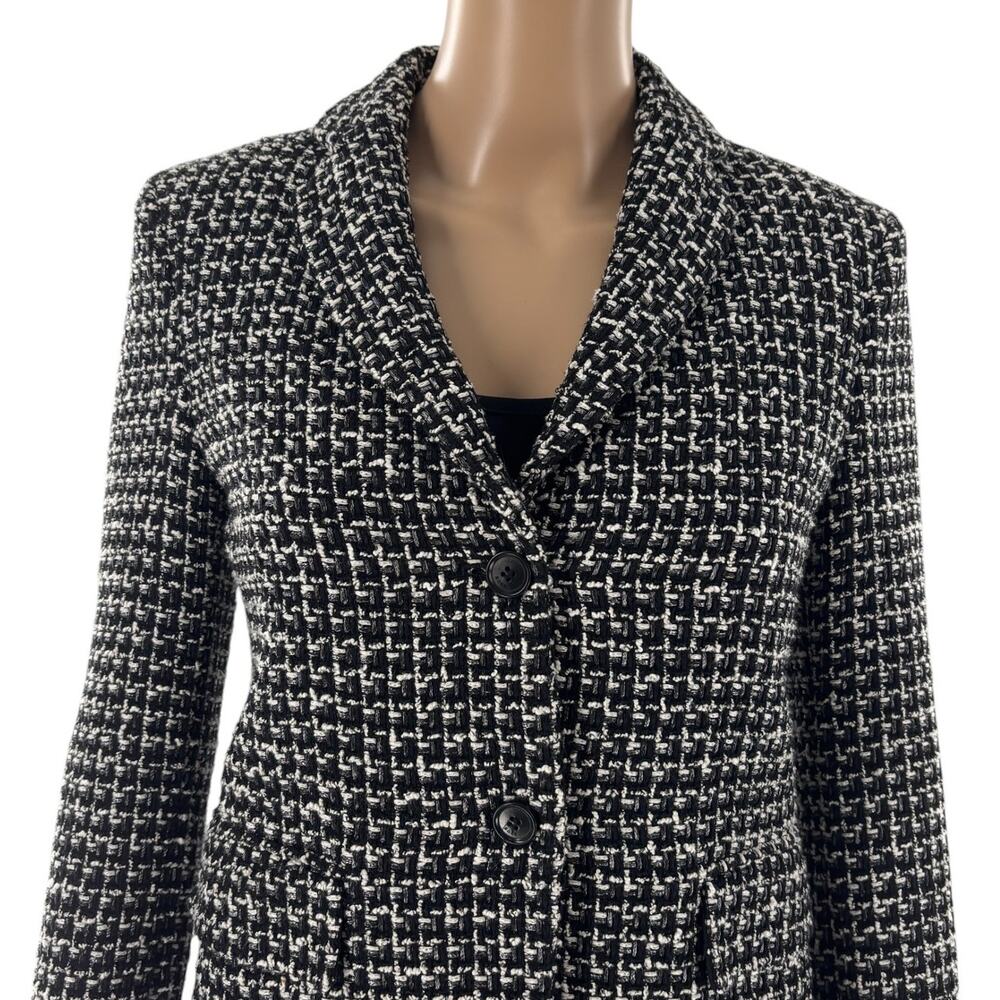 BOSS Black White Jomanda Tweed Blazer Jacket - Picture 5 of 12